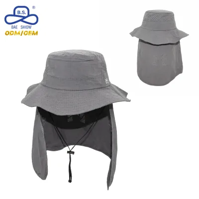 Wholesale Factory Performance Long Neck Flap UV Protection Nylon Lightweight Sun Hat for Unisex Fishing Wear