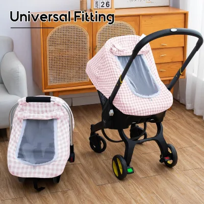 New Design Eco-friendly Cotton Blend Knitted Breathable Comfortable Foldable Baby Car Seat Canopy Nursing Cover for Winter