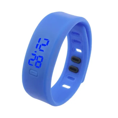 Unique Design Custom Digital LED Square Case Water Resistant Alarm Silicone Sports Wrist Watch for Men 19mm Width