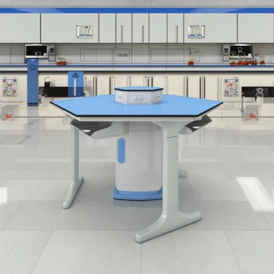 Modern Industrial-Style School Laboratory Furniture Workbench and Chair Set in Plastic Steel Metal for Workshops Hospitals