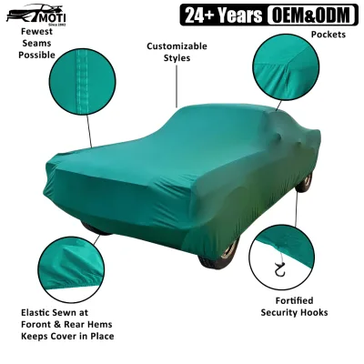 Exhibition Vehicle Cover Elastic Textile Premium Appearance Dust Shield Indoor Showroom Protection