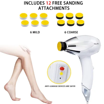 Electric Foot File Home Use Gadget 12 Replacement Grinding Heads for Removing Dead Skin Calluses Automatic Foot Care Device