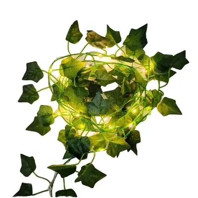 Solar-powered Battery-operated LED Simulated Ivy String Lights Flashing Vine Lights Christmas PVC Lights Garden Decorative