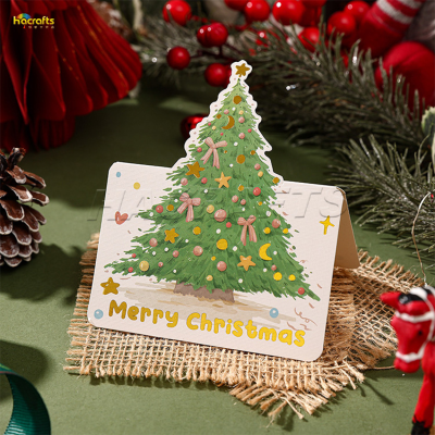 Christmas Greeting Card Colorful Card Christmas Gift Decoration Paper Card Red Card Christmas Tree Gift Card
