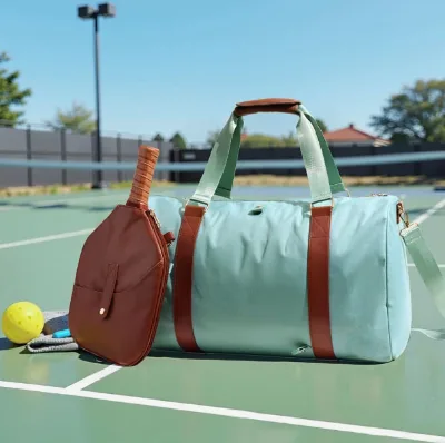 Large Capacity Zipper Tote Gym Bag Pickleball Sports Bag in Polyester Material