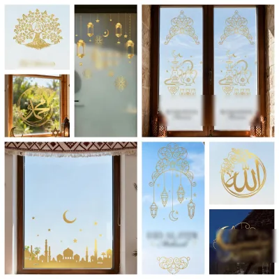 Wholesale Eid Mubarak Window Stickers Ramadan Decorations for Home Islamic Muslim Party Decor