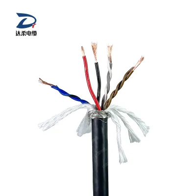 Twisted Pair Shielded Drag Chain Cable  Tinned Copper Braid Shield Wire  High Tensile Flexible Motion Cable  PUR