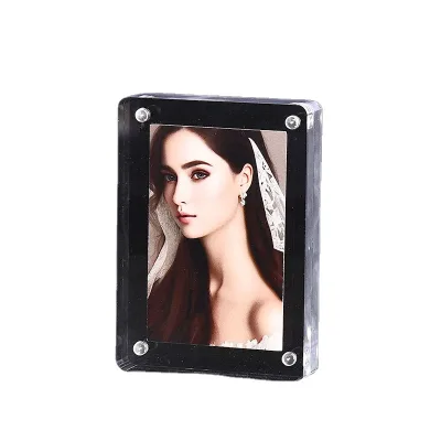 1 Pc Transparent Acrylic Photo Frame Magnetic Poster Display Stand Room Desk Home Decoration Acrylic Magnetic Photo Frame Magnet