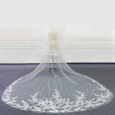 Bridal Veil With Two Layer Romantic Long Cathedral Wedding Veils Fashion European Wedding Bridal Veils