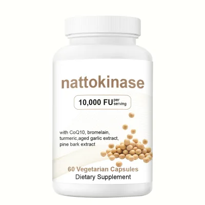 Wholesale OEM Hot Selling Nattokinase Vegetarian Capsules 60 Count with Herbal Proprietary Blend Dietary Supplement