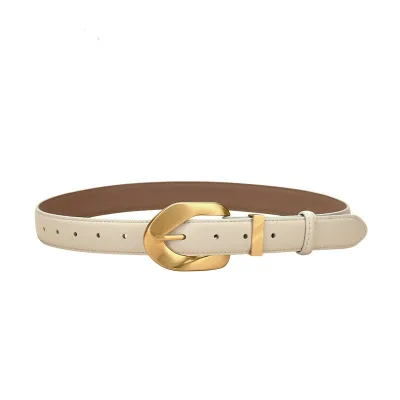 Hot Selling Retro European and American Style Leather Belt Women's Thin Belt Top Leather Belt