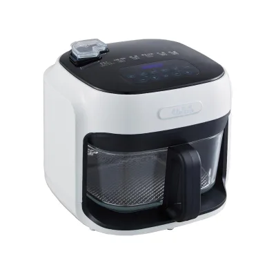 2024 New Design Multifunctional 1200W 4.5L Glass Digital Oil-Free Electric Air Fryer Square 220V Overheat Protection Garage