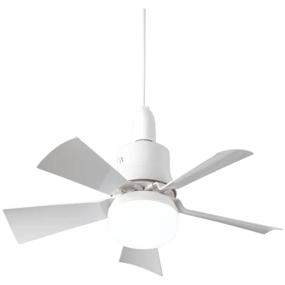 Modern White Abanicos De Techo Con Lamparas Dc Motor Remote Control Abs Blades Iron Helicopter Ceiling Fan with Led Light