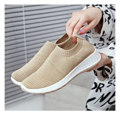 Light Weight Non Slip Mesh Big Size Women's Walking Style Sports Casual Shoes for Student Casual Sneakers Loafers