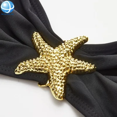 Beach Starfish Buckle Bikini Accessories Gold Plated Metal Alloy Shell Swimwear Connector for Women Swimsuits Rustproof Hardware