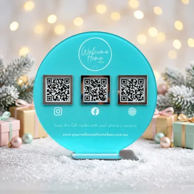 Wholesale High Quality Acrylic QR Sign Business Social Media Sign for Acrylic Table Signs