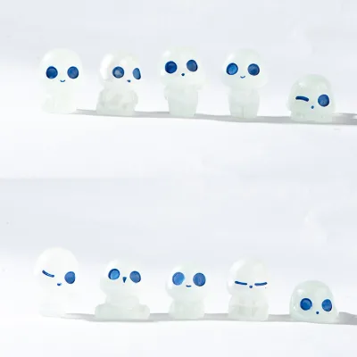 Mononoke Luminous Tree Elves Dolls Kodama Resin Garden Ornaments Elf Tree Decoration Glow in Dark Resin Figures Novelty Gifts