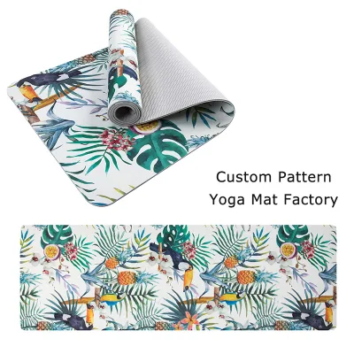 Private Label Design Your Brand Pilates Mat Equipment Mat Biodegradable Eco Friendly Custom Printed UV Print Beautiful TPE Yoga Mat