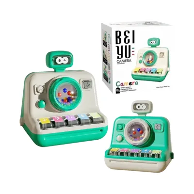 BJQ Multifunction Early Educational Musical Instruments Piano Analog Camera Mini Cute Kids Baby Camera Toy With Light Music
