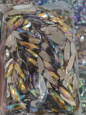 Superior Teardrop Turtle Cut Acrylic Flatback Rhinestones Light Orange AB Stones for Custom Apparel Handcraft Projects