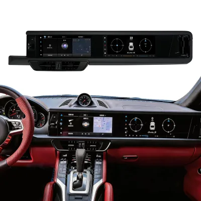 24.6" Dual Android Touch Screen Car Radio GPS Stereo Navigation Google Maps USB Carplay for Porsche Cayenne 958 2010-2016