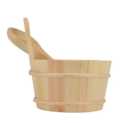 HUAXI Compact Ergonomic Finnish Sauna Bucket for Home Use Natural Non Toxic Water Container