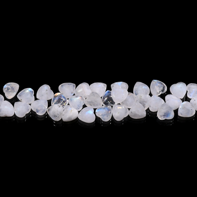 Rainbow Moonstone Heart Faceted Crystals Natural Blue Gemstone for High Jewelry