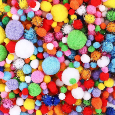 Wholesale Multicolor Assorted Pom Poms Set for Making the Handmade Dolls, Kids Projects, Crafts