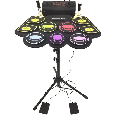 Wholesale Electronic Drum Kit Roll up Drum 9 Pads with USB Electric Drum Set