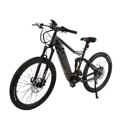 Powerful Hunting Mid Drive Full Suspension Electric Bike 26 Inch Frame Fat Tire Mountain Ebike