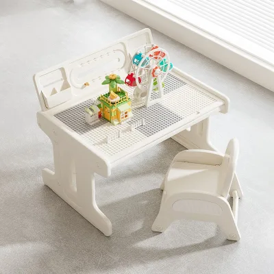 Educational Stand for Kids Building Writing Drawing Block Games Tablets Learning Board Two-In-One Block Kids Drawing Toys Sets