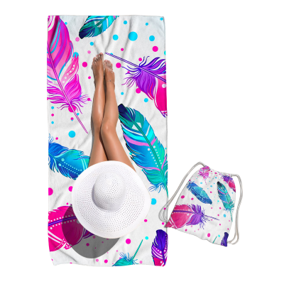 2-in-1 Foldable Beach Towel Backpack Microfiber Lightweight Beach Towel Large Sand Free Towel for Beach