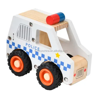 Wooden Toy Small Police Car Classic Educational Toy Balance Car Creativity Development of Environmentally Friendly Toys