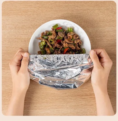 50Pcs Reusable Aluminum Foil Bowl Covers Elastic Stretch Food Lids for Kitchen Storage Heat Insulation