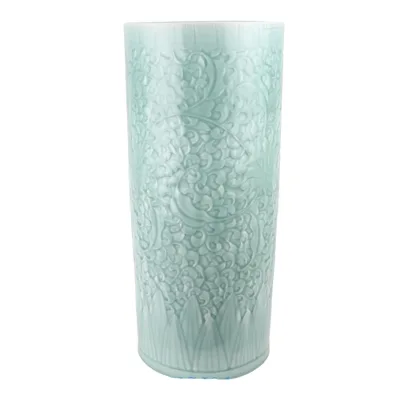 RZSJ01 Unique Engrave Celadon Ceramic Umbrella Stand
