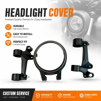 Retro Matte Gray Headlight Cover ABS Vintage Headlight Trim for XMT EFI 250cc Cafe Racer