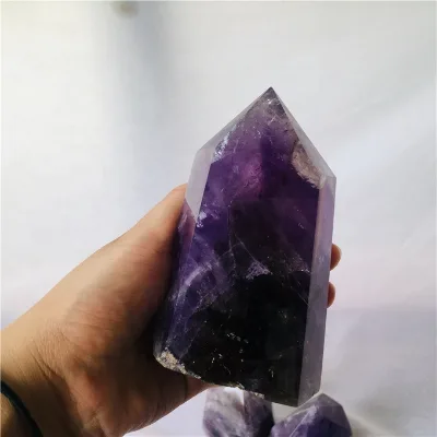 Wholesale Natural High Quality Crystal Wand Polished Reiki Amethyst Point Wand for Decoration