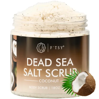 Custom Logo Private Label Organic Face Scrubs Coconut Oil Dead Sea Salt Lightening Exfoliating Whitening Body Scrub
