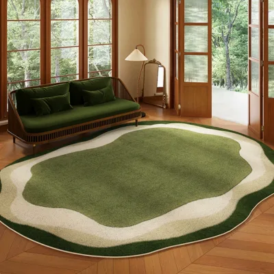 Medieval-style Carpet Non-slip Mat, Irregular Shape, High-end Feel, Suitable for Bedrooms and Bedsides, Faux Cashmere Floor Mat.