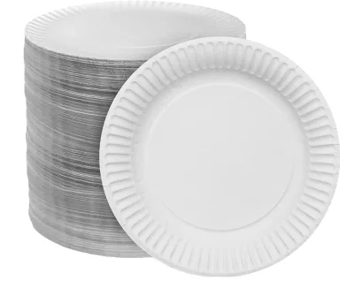 Modern Disposable Food Grade White Cardboard Paper Tray Hotels Parties Birthdays Premium Paper Plate