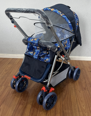 Square Tube Old Design Baby Stroller Cheap Price Baby Stroller Pram With Reversible Handle 8 Wheels India Market