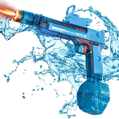New Custom Automatische Elektrische Wasserpistole LED Light up High Power Electric Leak Proof Lighter Water Gun for Children