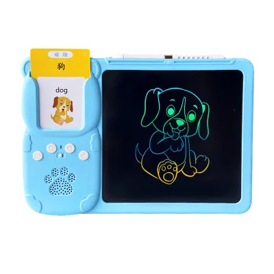 Multi Language Montessori Toddler Talking Flash Cards with LCD Writing Tablet Plastic Gift Box