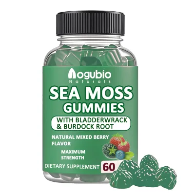 AOGUBIO Organic Sea Moss Gummies With Bladderwrack and Burdock Root Pure Natural Sea Moss Gummies for Sale