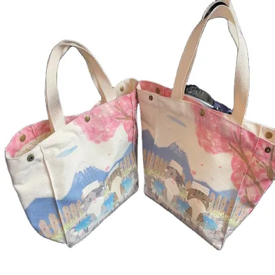 New Fashion Women Large Canvas Cotton Hand Bag Ladies Shoulder Crossbody Bags Custom Printed logo Canvas Tote Bag