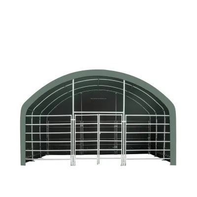 Hot Sale Modern 6x6m Outdoor Steel Frame Chicken Run Cage PVC PE Canopy Farm Cattle Sheep Horses Breeding Shelter for Livestock