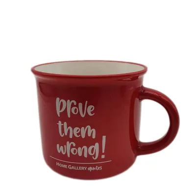 Microwave Safe Custom Logo Printing 350 ml Enamel Campfire Ceramic Coffee Mug