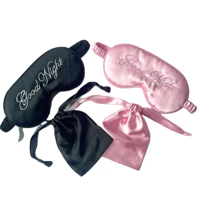 Wholesale Luxury Sleep Blindfold Comfortable Fabric Eye Mask with Bag