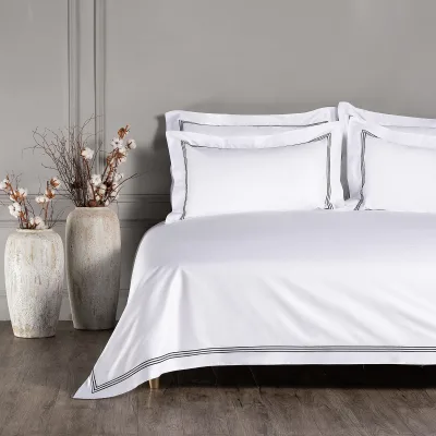 Eco-Friendly 400tc Queen Size Bedding Set Soft Cotton 3-Piece Hospitality Textiles Embroidered Pattern Manufactured Artistically