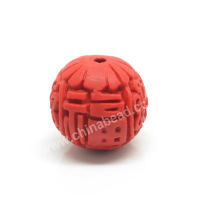 Chinese Character Beads,Red Cinnabar Beads, Loose Beads for Jewelry Making